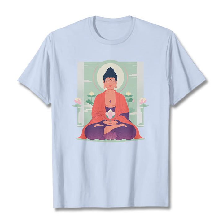 T-shirt Bouddha Buddha Stones Lotus Méditation Bouddha - Cyan clair - 2XL - image 6