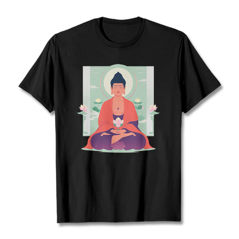 T-shirt Bouddha Buddha Stones Lotus Méditation Bouddha - Noir - 2XL - image 7