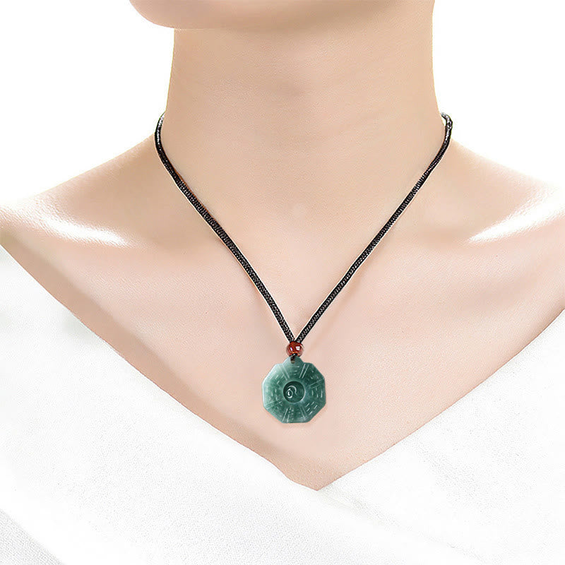 Collier pendentif de prospérité Feng Shui Bagua Yin Yang en Buddha Stones en jade naturel - image 9
