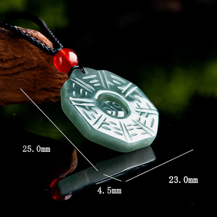 Collier pendentif de prospérité Feng Shui Bagua Yin Yang en Buddha Stones en jade naturel - image 7