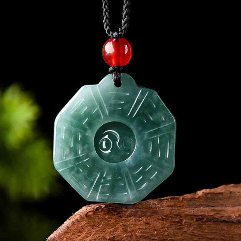 Collier pendentif de prospérité Feng Shui Bagua Yin Yang en Buddha Stones en jade naturel - image 4