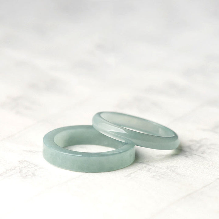 Bague de prospérité et de chance en jade naturel Buddha Stones
