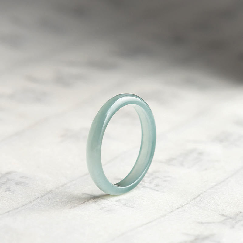 Bague de prospérité et de chance en jade naturel Buddha Stones