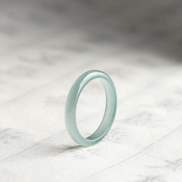 Bague de prospérité et de chance en jade naturel Buddha Stones
