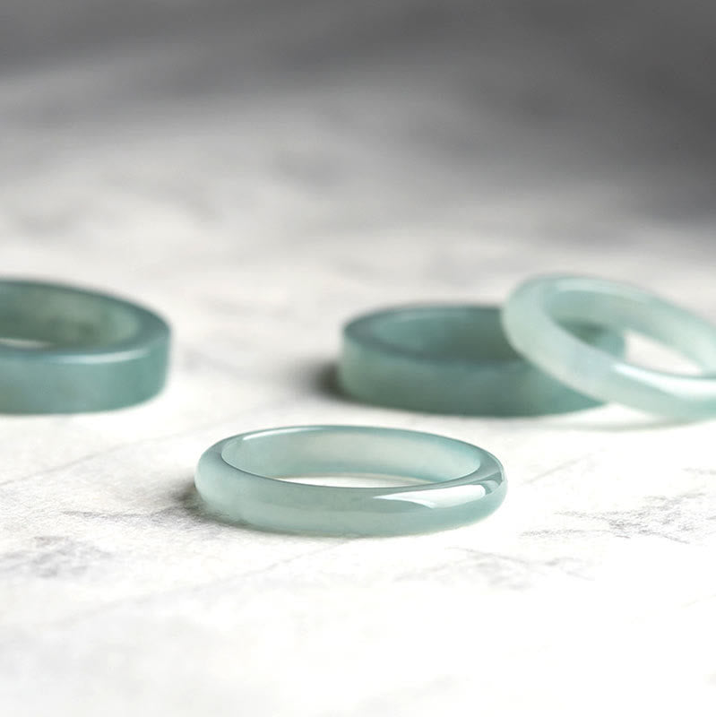 Bague de prospérité et de chance en jade naturel Buddha Stones