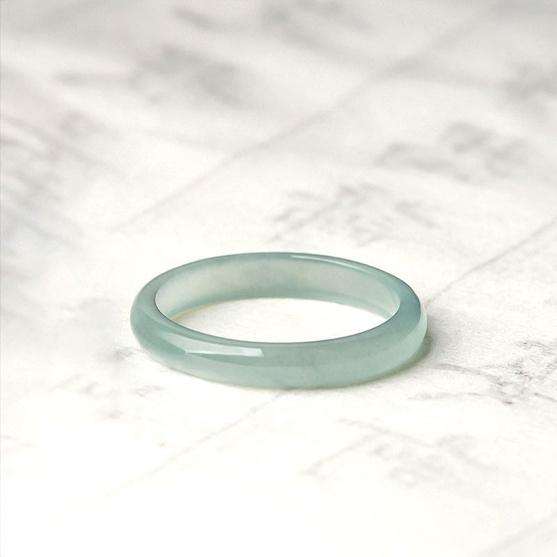 Bague de prospérité et de chance en jade naturel Buddha Stones