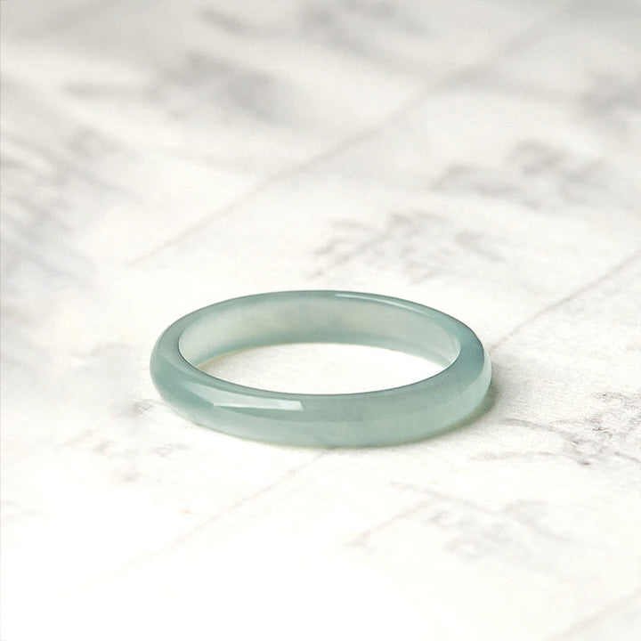 Bague de prospérité et de chance en jade naturel Buddha Stones