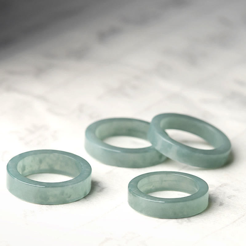 Bague de prospérité et de chance en jade naturel Buddha Stones