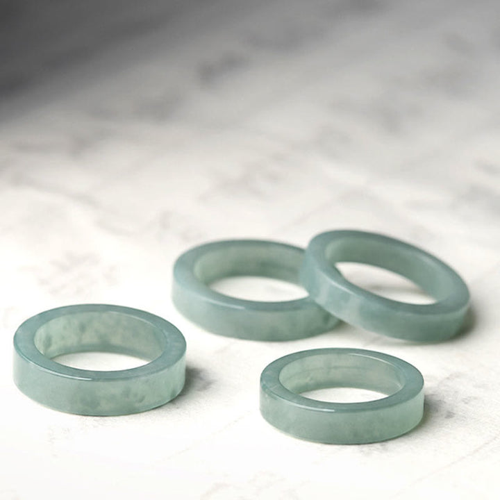 Bague de prospérité et de chance en jade naturel Buddha Stones