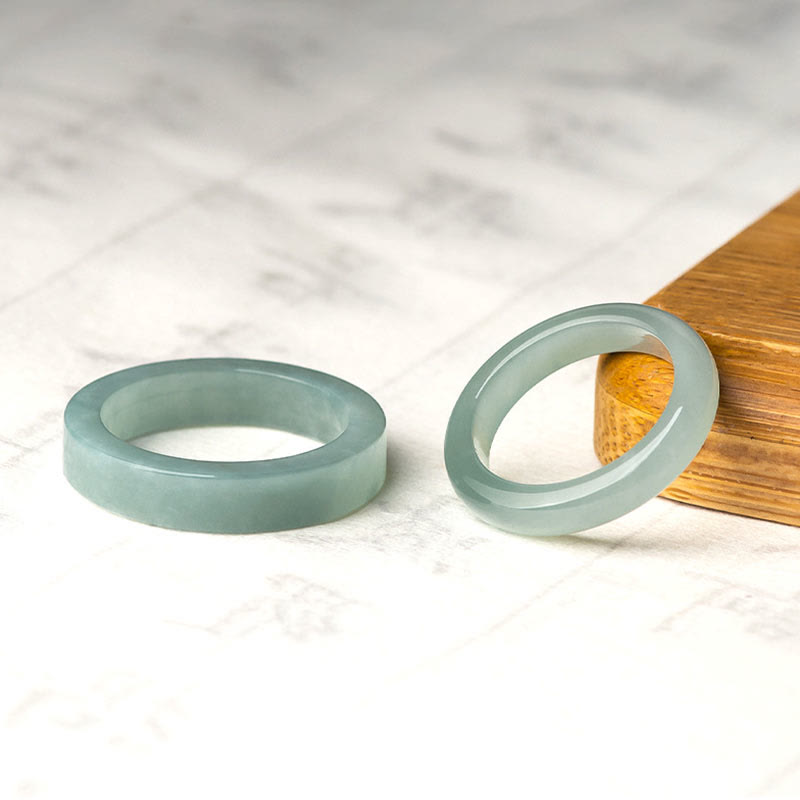 Bague de prospérité et de chance en jade naturel Buddha Stones