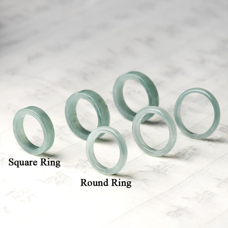 Bague de prospérité et de chance en jade naturel Buddha Stones