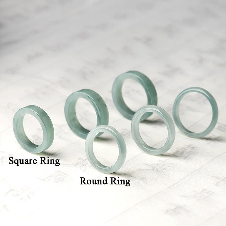Bague de prospérité et de chance en jade naturel Buddha Stones