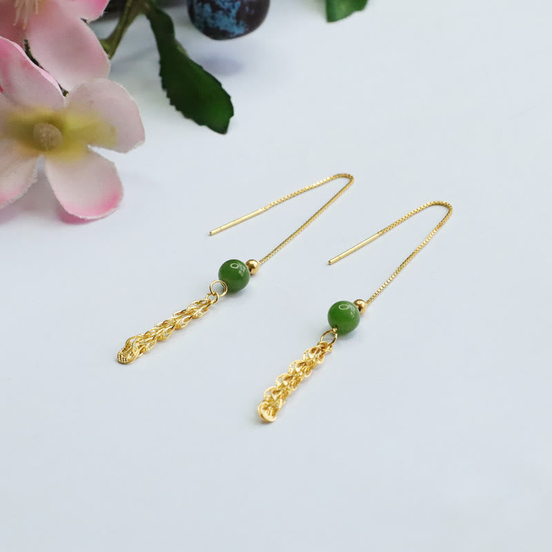 Buddha Stones en argent sterling 925 avec perles de jade cyan Hetian naturelles et queue de phénix porte-bonheur - image 10