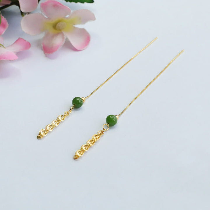 Buddha Stones en argent sterling 925 avec perles de jade cyan Hetian naturelles et queue de phénix porte-bonheur - image 3