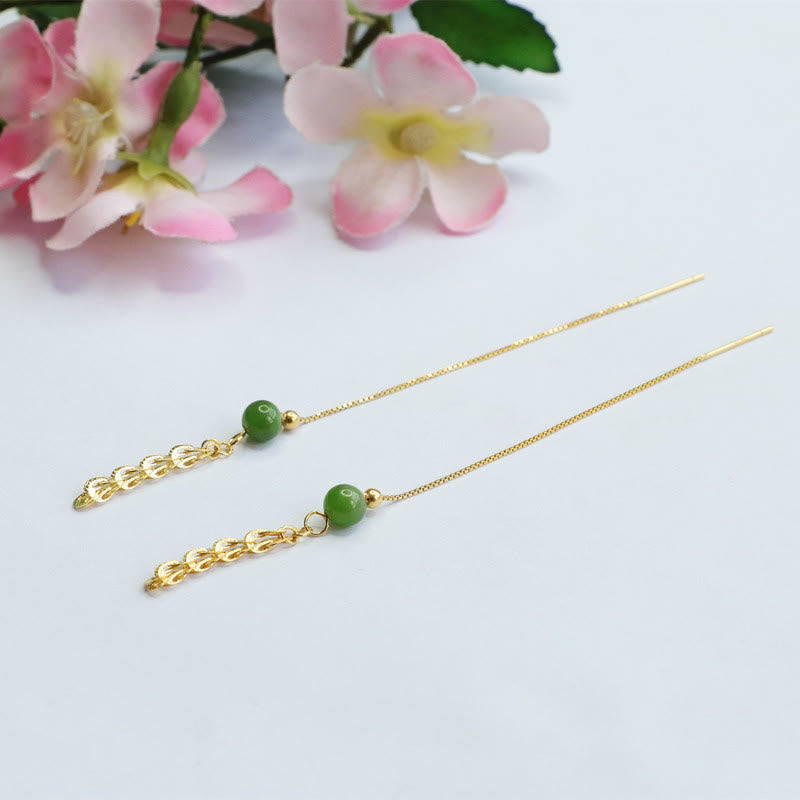 Buddha Stones en argent sterling 925 avec perles de jade cyan Hetian naturelles et queue de phénix porte-bonheur - image 7