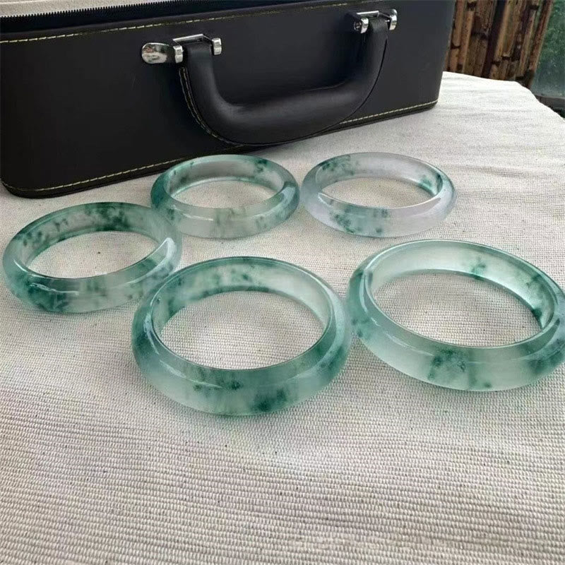Bracelet porte-bonheur en jade naturel Buddha Stones et fleur flottante