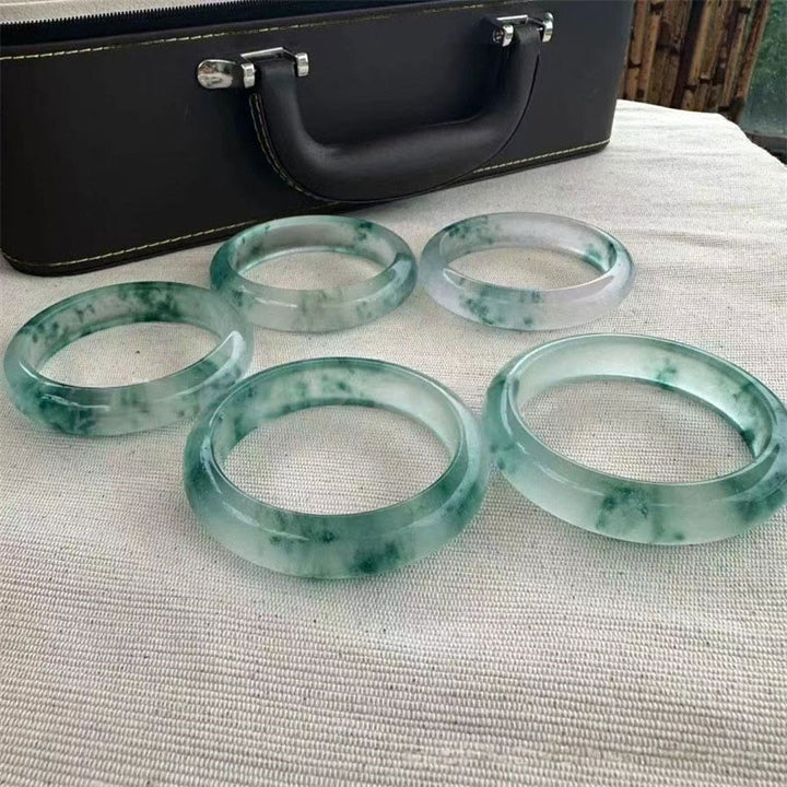 Bracelet porte-bonheur en jade naturel Buddha Stones et fleur flottante