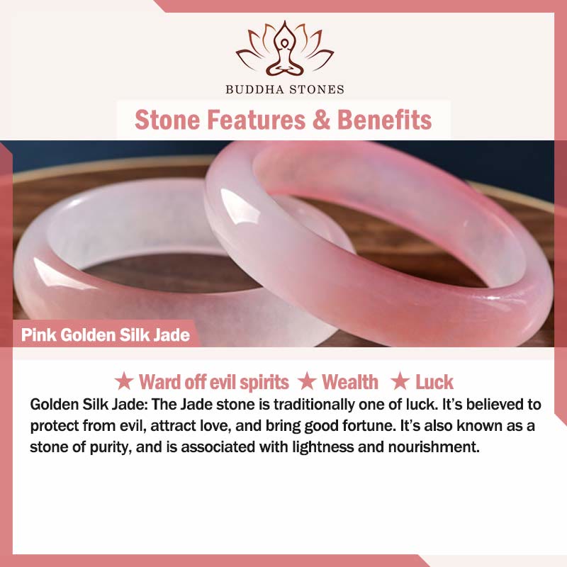 Bracelet rose avec Buddha Stones attirant l'amour et la protection
