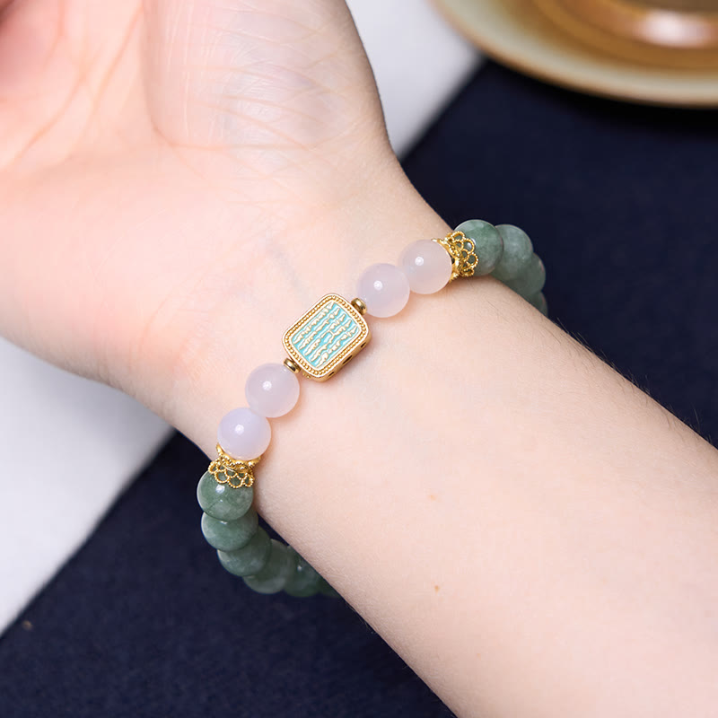 Les Buddha Stones favorisent les nouveaux départs Ensemble de bracelets en jade vert menthe