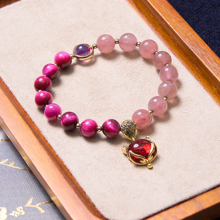 Les Buddha Stones améliorent le bonheur et la joie Ensemble de bracelets violets