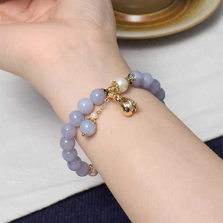 Buddha Stones pour la paix intérieure et le soulagement du stress, bracelet en jade bleu aigue-marine