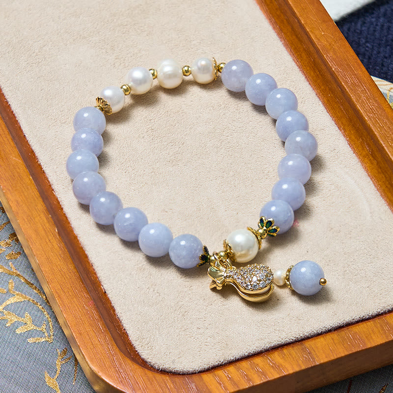 Buddha Stones pour la paix intérieure et le soulagement du stress, bracelet en jade bleu aigue-marine