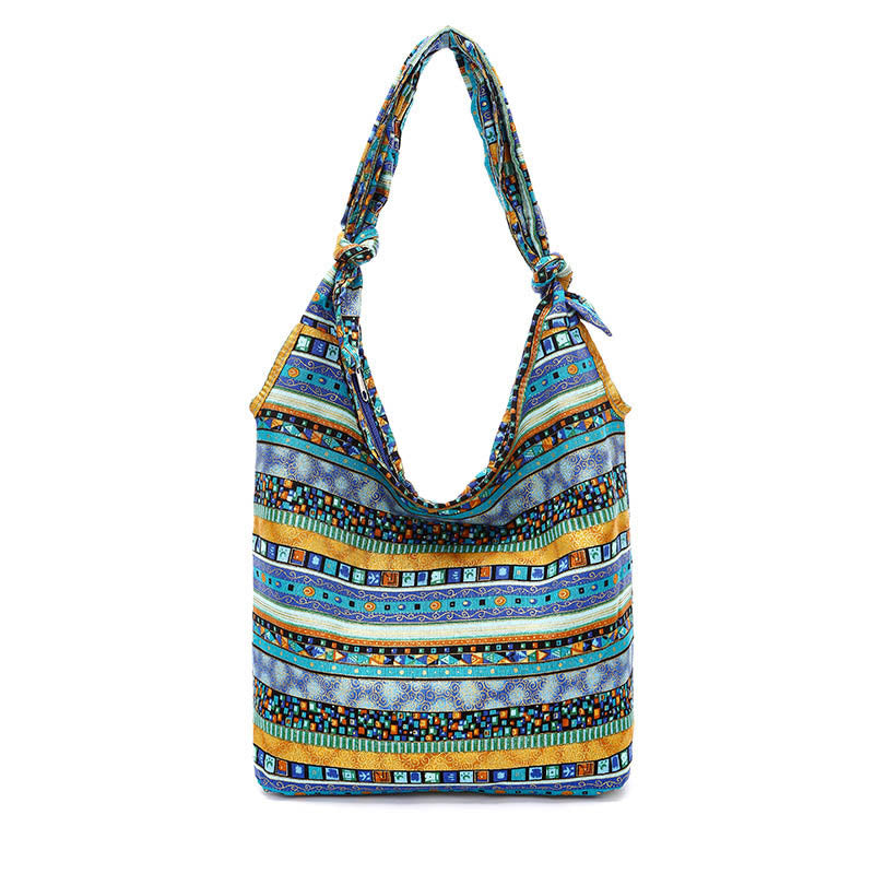 Sac à bandoulière en coton à rayures Buddha Stones