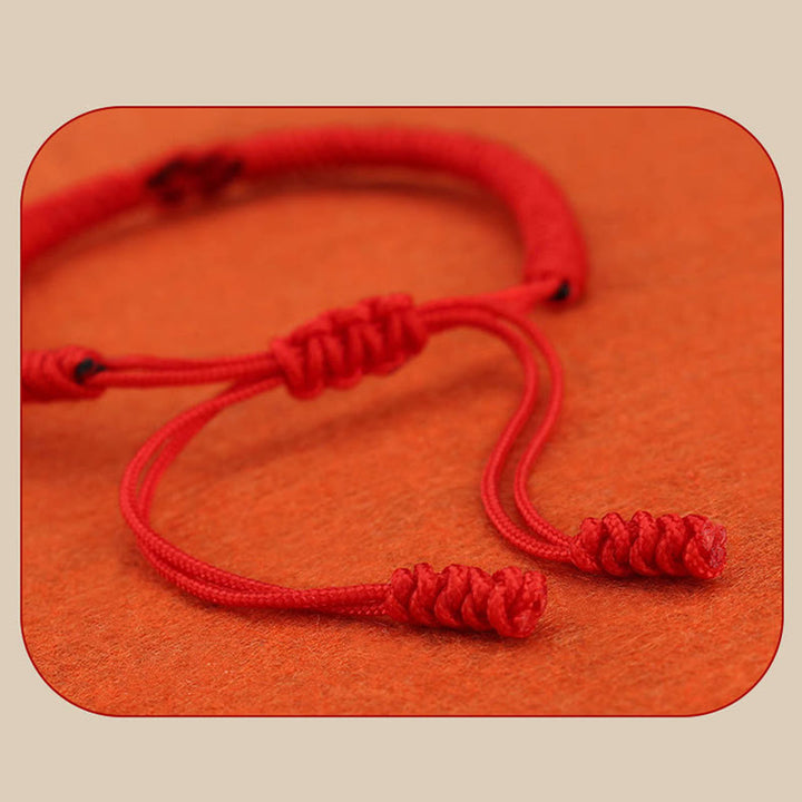 Bracelet tibétain en corde avec protection et nœud chinois porte-bonheur, lot de 2 Buddha Stones