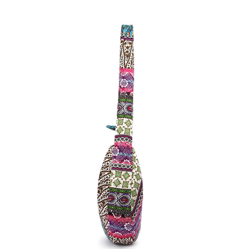 Sac à bandoulière en coton à rayures avec imprimé Buddha Stones