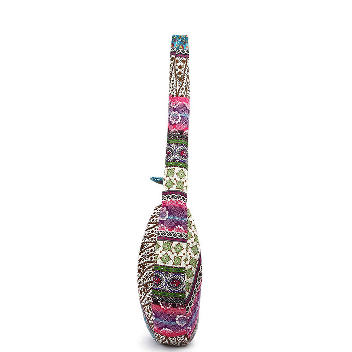 Sac à bandoulière en coton à rayures avec imprimé Buddha Stones