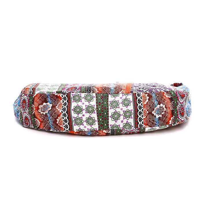 Sac à bandoulière en coton à rayures avec imprimé Buddha Stones