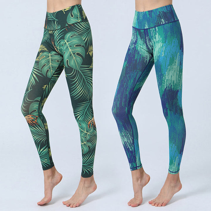 Leggings taille haute pour femme avec imprimé Buddha Stones Leaves Sports Fitness Yoga Pantalon de yoga - image 0