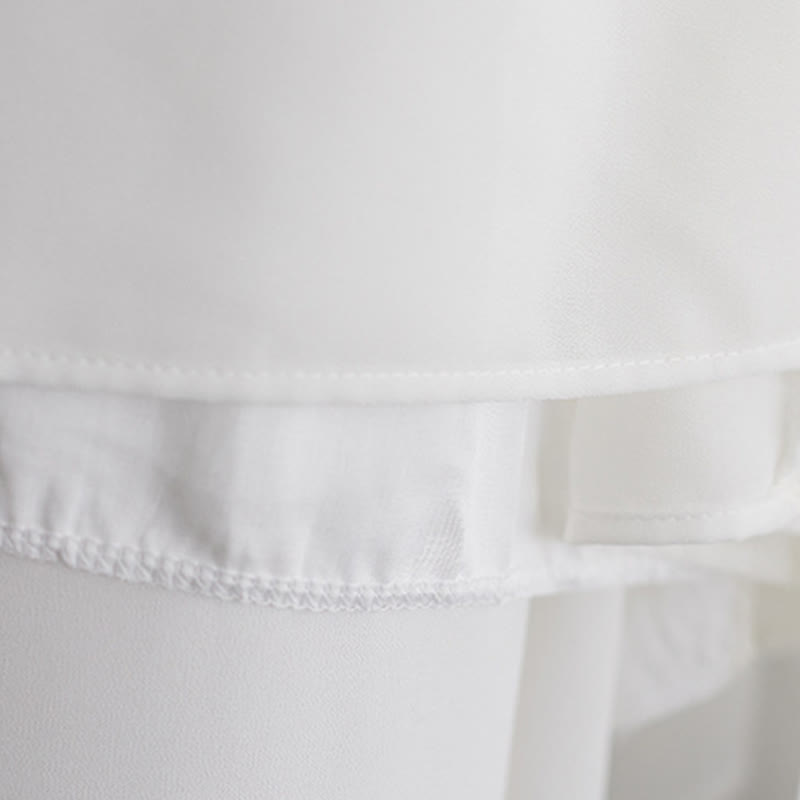 Buddha Stones 2Pcs Grenouille Boutonnée Manches Longues Robe Midi Pantalon Large Mousseline Zen Ensemble Femme - image 14