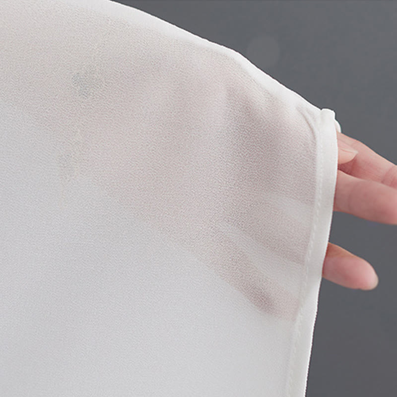 Buddha Stones 2Pcs Grenouille Boutonnée Manches Longues Robe Midi Pantalon Large Mousseline Zen Ensemble Femme - image 12