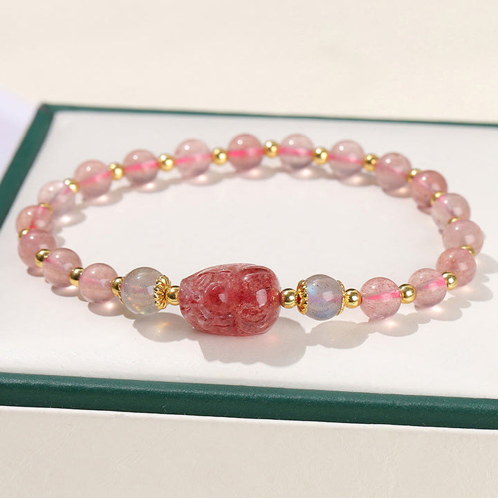 Bracelet de guérison PiXiu en pierre de Buddha Stones et tourmaline