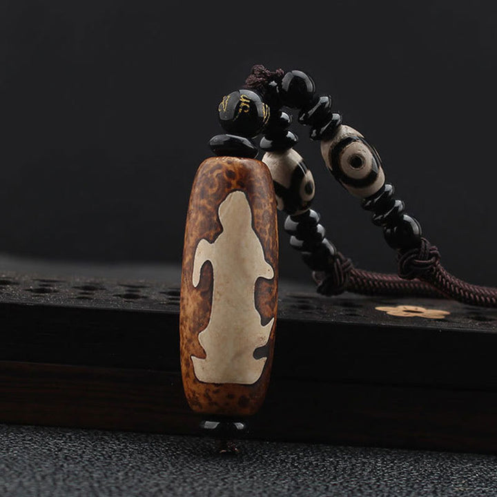 Buddha Stones du Tibet Om Mani Padme Hum Dzi, perle Avalokitesvara, motif de richesse - image 3