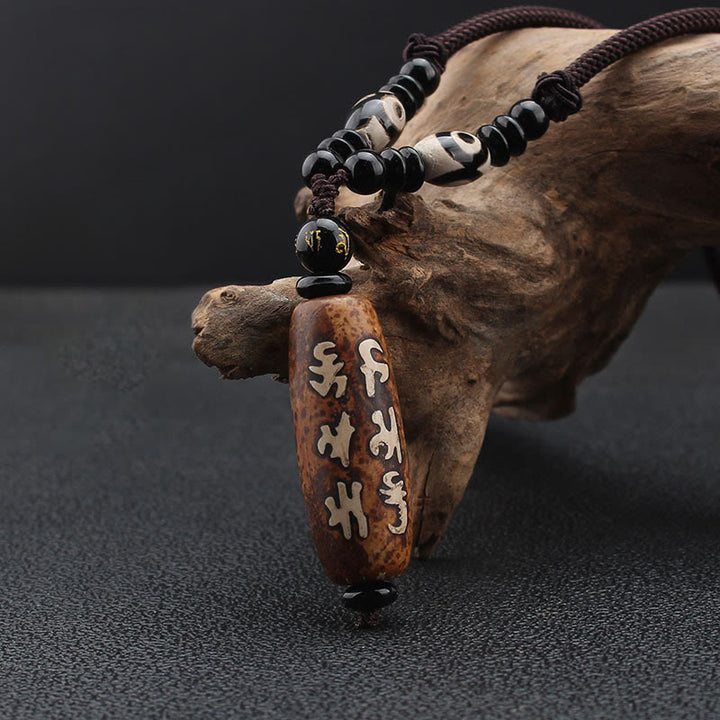 Buddha Stones du Tibet Om Mani Padme Hum Dzi, perle Avalokitesvara, motif de richesse - image 2
