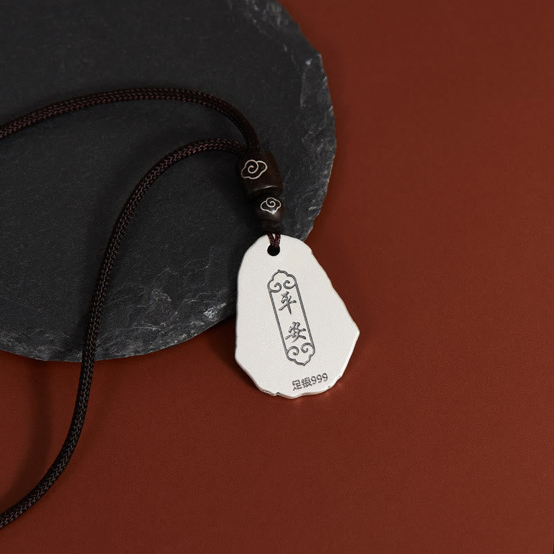 Collier pendentif déesse Zakiram Bouddha Ksitigarbha en argent sterling 999 avec Buddha Stones - image 1