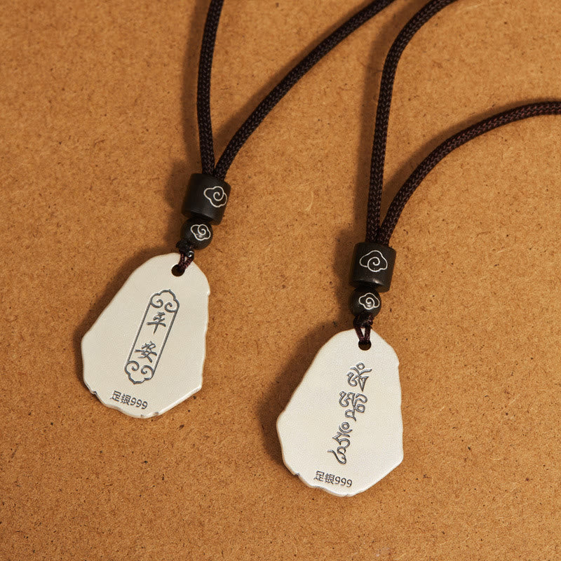 Collier pendentif déesse Zakiram Bouddha Ksitigarbha en argent sterling 999 avec Buddha Stones - image 10