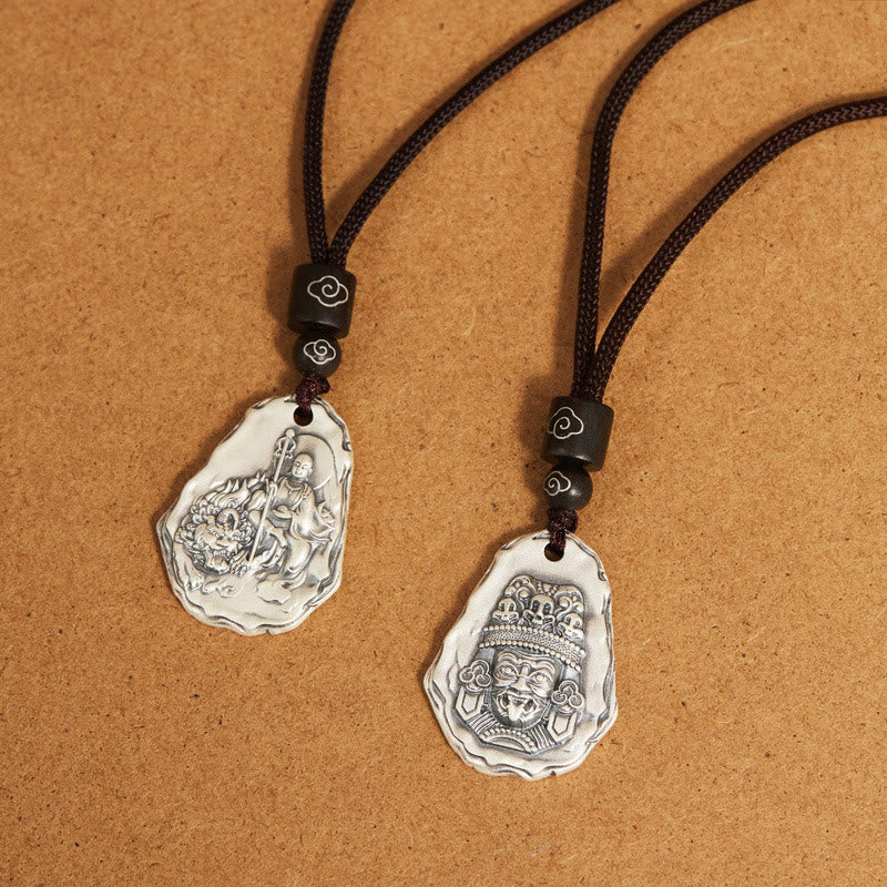 Collier pendentif déesse Zakiram Bouddha Ksitigarbha en argent sterling 999 avec Buddha Stones - image 8