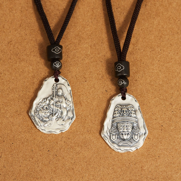 Collier pendentif déesse Zakiram Bouddha Ksitigarbha en argent sterling 999 avec Buddha Stones - image 7