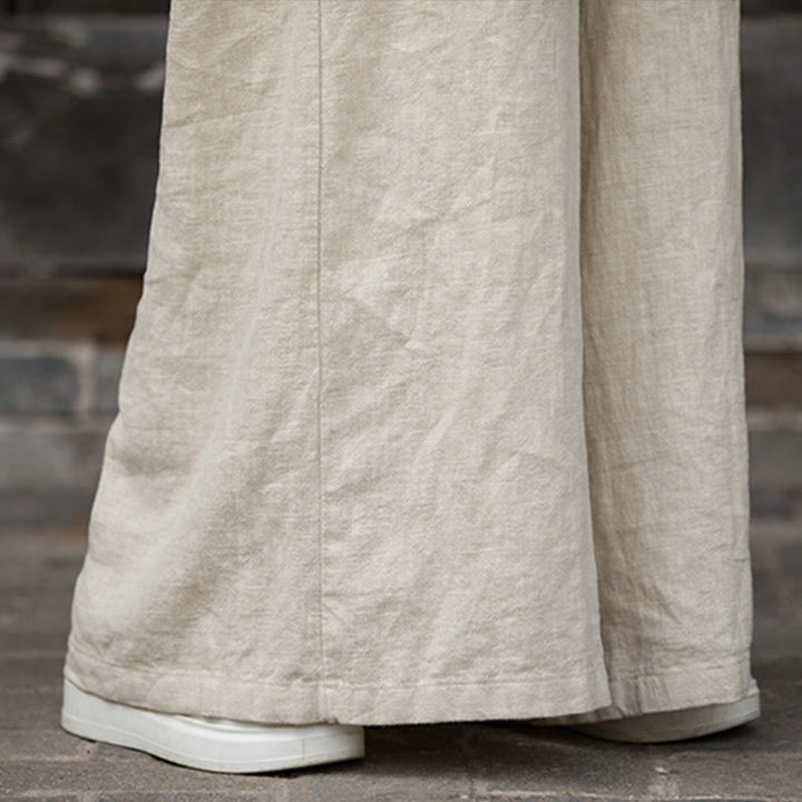 Robe mi-longue en lin ramie teintée à la main Buddha Stones, pantalon à jambe large avec poches - image 23