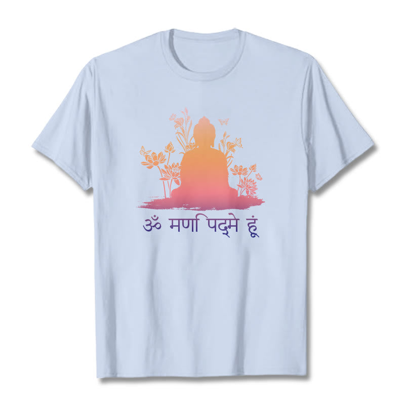 T-shirt pierres de Buddha Stones sanskrit OM NAMAH SHIVAYA - Cyan clair - 2XL - image 19