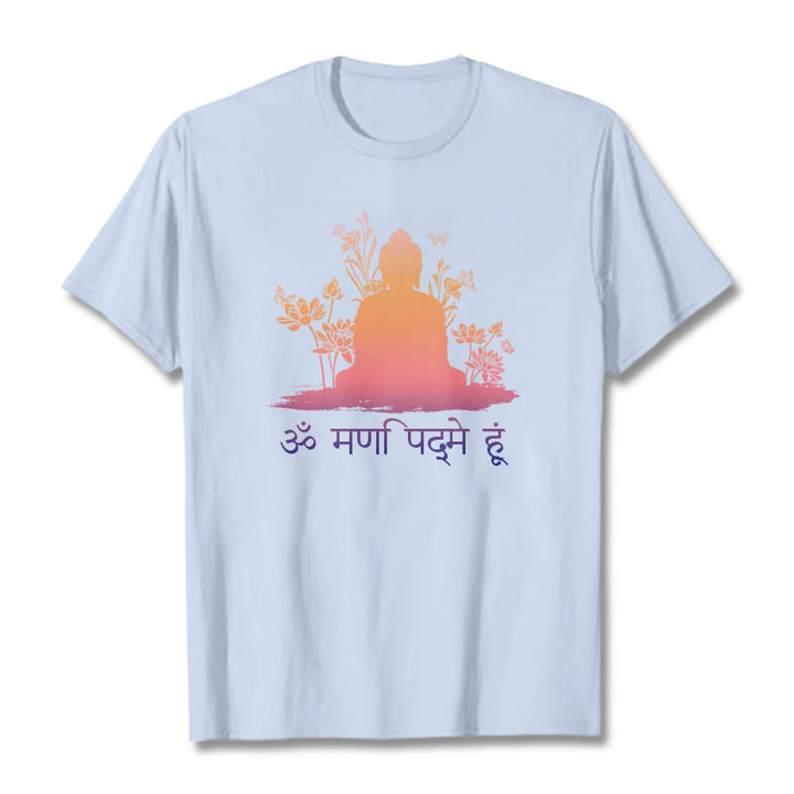 T-shirt pierres de Buddha Stones sanskrit OM NAMAH SHIVAYA - Cyan clair - 2XL - image 19