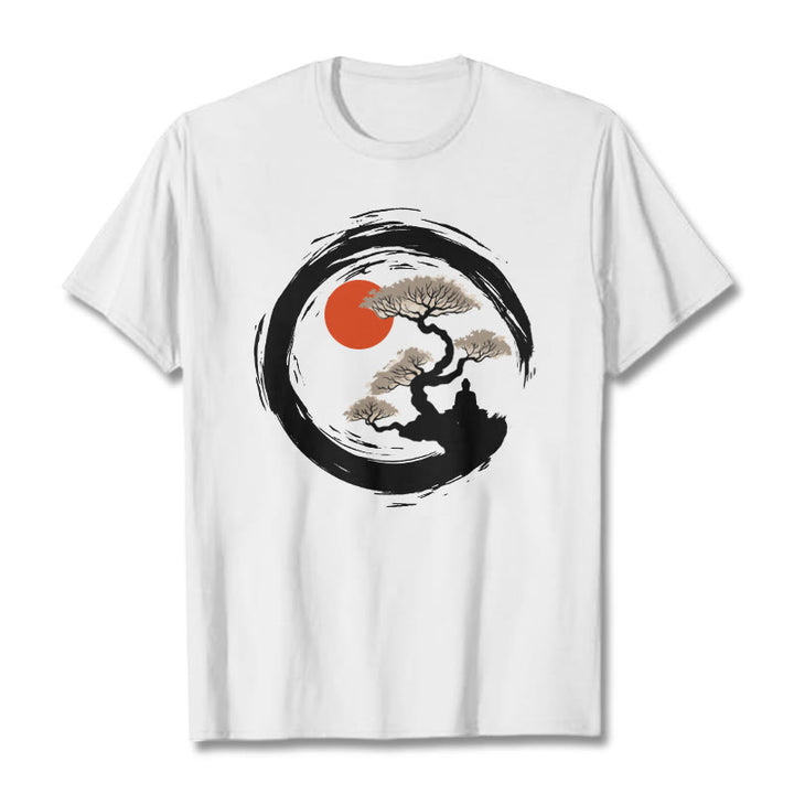 T-shirt Buddha Stones Soleil Rouge Pin Cercle Zen Méditation Bouddha T-shirt - Blanc - 2XL - image 6