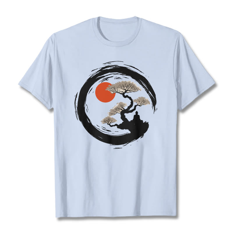 T-shirt Buddha Stones Soleil Rouge Pin Cercle Zen Méditation Bouddha T-shirt - Cyan clair - 2XL - image 19