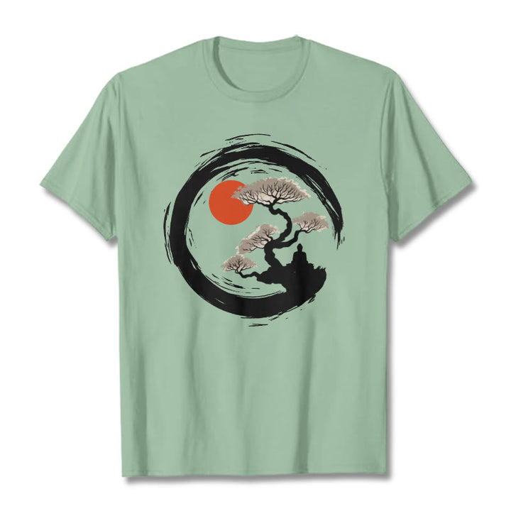T-shirt Buddha Stones Soleil Rouge Pin Cercle Zen Méditation Bouddha T-shirt - Vert pâle - 2XL - image 15