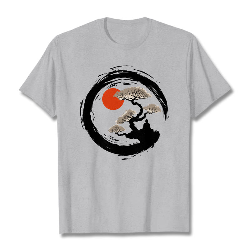 T-shirt Buddha Stones Soleil Rouge Pin Cercle Zen Méditation Bouddha T-shirt - Gris clair - 2XL - image 20