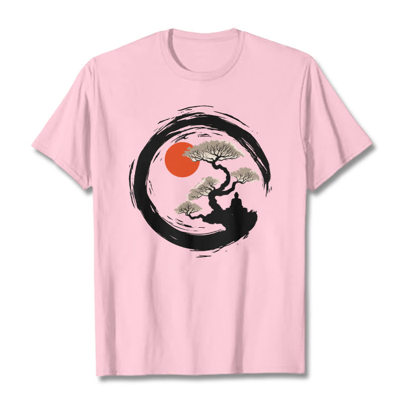 T-shirt Buddha Stones Soleil Rouge Pin Cercle Zen Méditation Bouddha T-shirt - Rose clair - 2XL - image 13