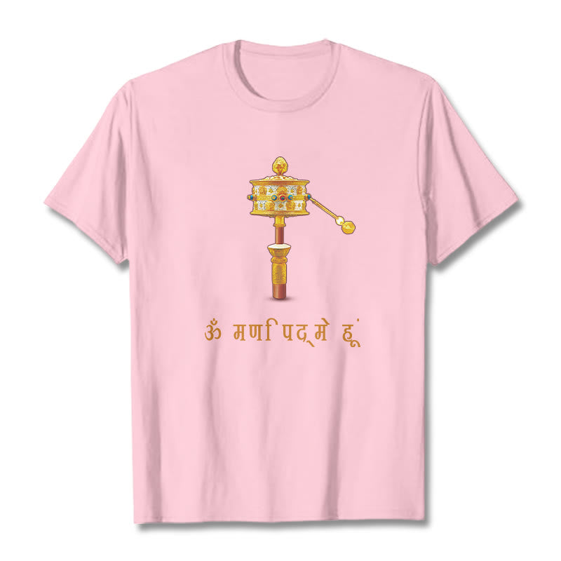 T-shirt avec roues de prière, Buddha Stones, sanskrit OM NAMAH SHIVAYA - Rose clair - 2XL - image 13